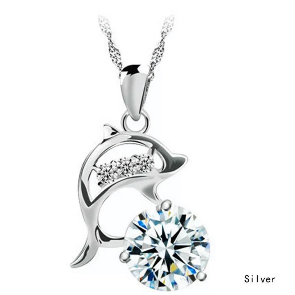 Silver dolphin necklace